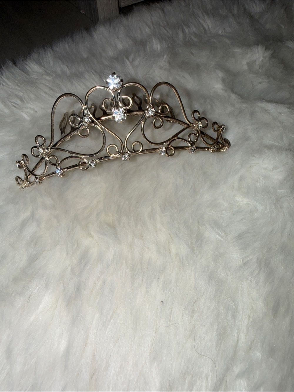 Gold Crystal Filigree Tiara Hair Crown - Women Accessories